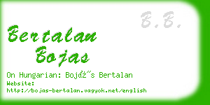 bertalan bojas business card